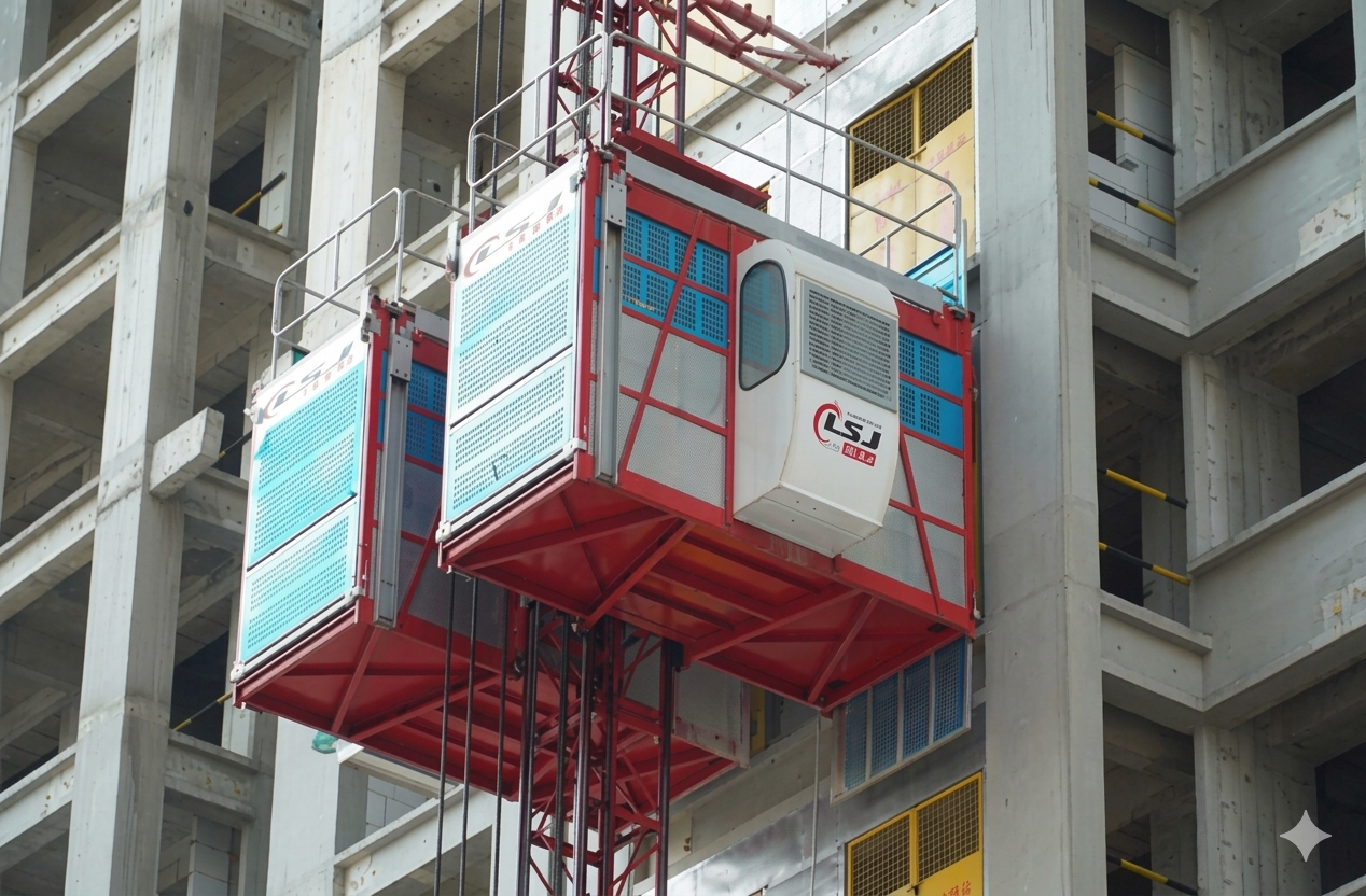 Passenger and Material Hoist for Construction Projects